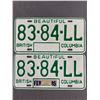 Image 1 : 1985 Pair Of Beautiful British Columbia License Plates
