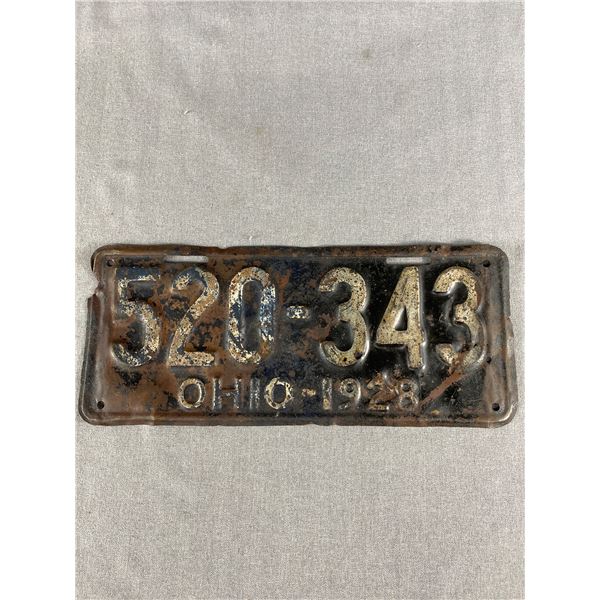 1928 Ohio License Plate