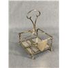 Image 3 : Beautiful Vintage Silverplate & Cut Crystal 4 Pc Cruet Set w/ Stand