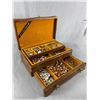 Image 1 : Vintage 'Her Royal Highness' Wood Jewel Box w/ Contents