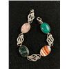 Image 1 : Lovely Bracelet w/ Various Stones - Marked Silver Scotland
