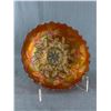 Image 1 : Beautiful Antique Marigold Carnival 8" Bowl - Leaves & Berries Pattern
