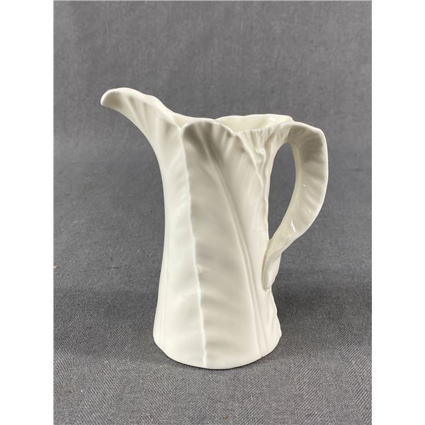 Lovely Royal Worcester 6" Ivory Bone China Leaf Creamer Pitcher - Made In England