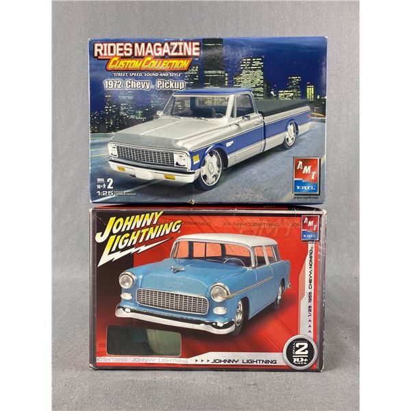 Vintage AMT/ERTL 1972 Chevy Pick Up & 1955 Chevy Nomad Model Kits - 1/25 Scale