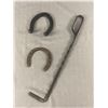 Image 1 : Vintage Wrought Iron Fire Poker & Horseshoes