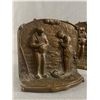 Image 2 : Antique Unbranded Cast Iron Bookends - Man & Woman Praying Over The Harvest