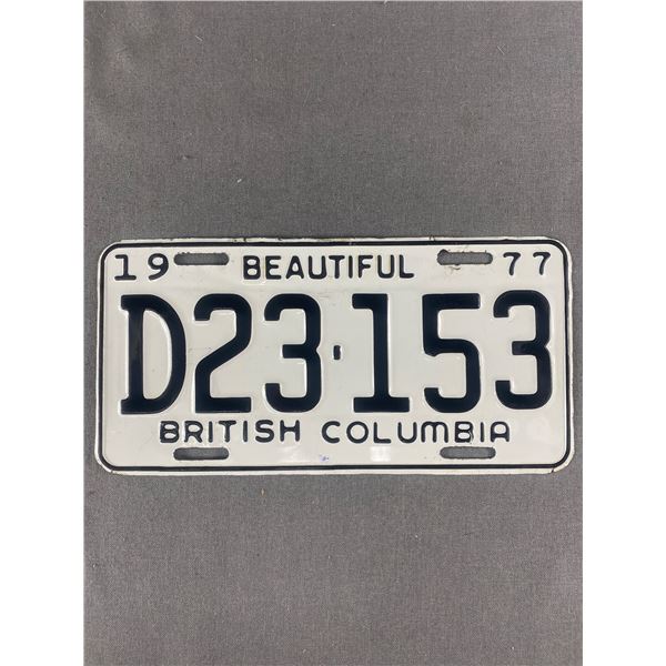 1977 Beautiful British Columbia License Plate