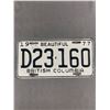Image 1 : 1977 Beautiful British Columbia License Plate