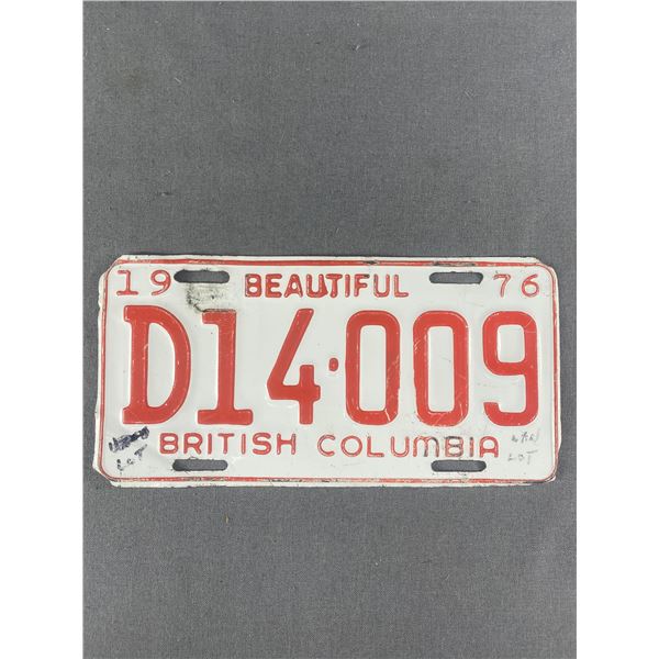 1976 Beautiful British Columbia License Plate