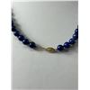 Image 2 : 14K Yellow Gold Clasp Lapis Lazuli Beaded Necklace 18" 41.2 Grams - Tested