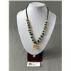 Image 1 : Genuine Citrine & Malacite (Incl Spacer Beads) Necklace 20" Both Pendant & Clasp 925 - 20" Long 1 1/