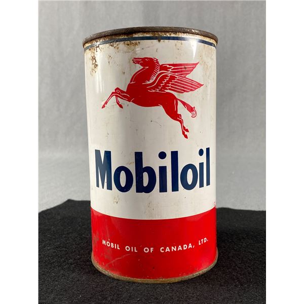 Vintage 1 Qt Mobiloil Of Canada Ltd Full Oil Tin