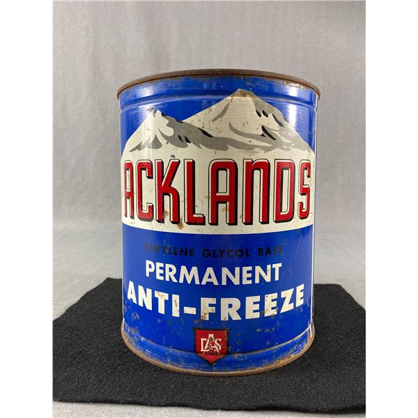 Vintage 1 Gallon Ackland Permanent Anti-Freeze Tin