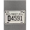 Image 1 : 1967 British Columbia C.L. License Plate