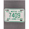 Image 1 : 1969 British Columbia Motive Fuel License Plate w/ Expire Date