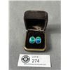 Image 1 : Lovely Pair Of Blue Opal Stud Earrings