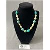 Image 1 : Vintage Turquoise, Leopard & Other Stone Beads Necklace, Hand Knotted