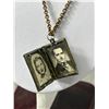 Image 2 : Vintage Caduceus Medical Insignia Filigree Booklet w/ Photos Locket Pendant & Original Chain Necklac