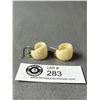 Image 1 : Vintage Hand Carved Bone Eagle Heads Dangling On .925 Sterling Silver Pair Of Earrings