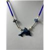Image 2 : Hand Carved Lapis Dolphin Pendant w/ Chain Necklace
