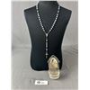 Image 1 : Vintage Rosary w/ Cruzifix Cross & Holy Water Font Container