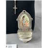Image 2 : Vintage Rosary w/ Cruzifix Cross & Holy Water Font Container