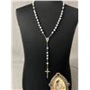 Image 3 : Vintage Rosary w/ Cruzifix Cross & Holy Water Font Container