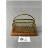 Image 1 : Victorian Brass & Wood Desktop Letter Rack