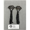 Image 2 : 2 Victorian 1880's-90's Black Glass Tassles. Nice Lot