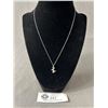 Image 1 : 925 Sterling Silver w/ Diamond Terrier Pendant & Chain Necklace, Marked 925