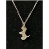 Image 2 : 925 Sterling Silver w/ Diamond Terrier Pendant & Chain Necklace, Marked 925