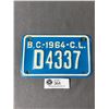Image 1 : 1964 British Columbia License Plate