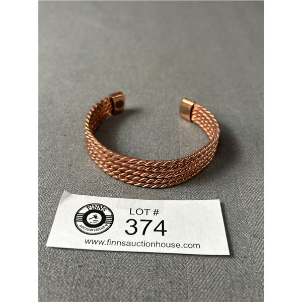 5 Rows Of Copper Open Cuff Bangle