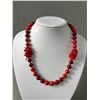 Image 2 : Red Beads Necklace, 5 Strands Wide Red Beads Bracelet & Pair Of Earrings