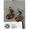 Image 2 : 7 Strand Brown Cord w/ Rhinestones Closure Necklace & Pair Of Earrings