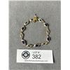 Image 1 : Pretty Gold w/ Amethyst Stones Bracelet, Excell. Condition, 7" L, w/ Safety Lock