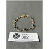 Image 2 : Pretty Gold w/ Amethyst Stones Bracelet, Excell. Condition, 7" L, w/ Safety Lock