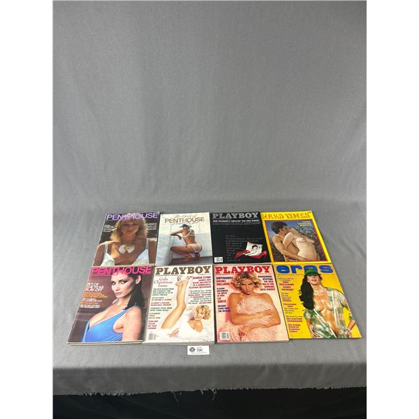 Lot Of 8 Playboy/Penthouse Etc Adult Magazines