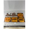Image 1 : 4 Vintage Wood Steam Locomotive Art Plaques & Plastic Spring Valley Train Station Raised Relief Art