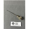 Image 2 : 1930's Rhinestone & Faux Pearl Hat Pin. Some stones missing.