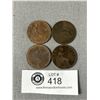 Image 1 : 4 Queen Victoria Large British Copper Pennies