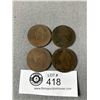 Image 2 : 4 Queen Victoria Large British Copper Pennies