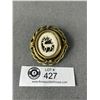 Image 1 : Antique Victorian Swivel BroochWith Pin.Tin Type Photo On One Side and Carved Antler On Other Side