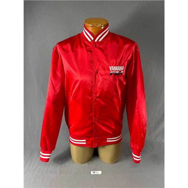 Very Nice 1989 Yamaha FZR Motorcycle Mens Satin Jacket. Size L. Hard To Find In This Condition!