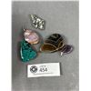 Image 2 : 5 Vintage Genuine Stones Pendants. Biggest Measures 2.5"L