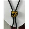Image 2 : Vintage Western Design Gold Digger Bolo Tie Gold Flakes, Shovel, Dish and Pick Inside
