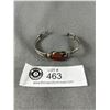 Image 1 : Vintage Silver Bracelet with Brown Jasper Stone Center