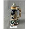 Image 1 : Austrian Vienna Ceramic Beer Stein/Mug with Pewter Lid & working Musicl Wind Up. Auf Wiederssehen So