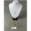 Image 1 : 14K GF 18" L Necklace w/ Small Pendant, Cute Avon Mouse Pendant, Gold Tone Earrings & More