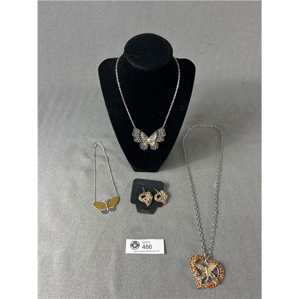 Butterfly Set & 2 Necklaces